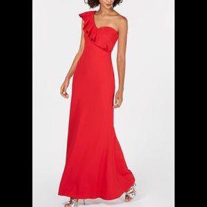 🔥Calvin Klein🔥SZ 8 NWT Ruffle One-Shoulder Gown
